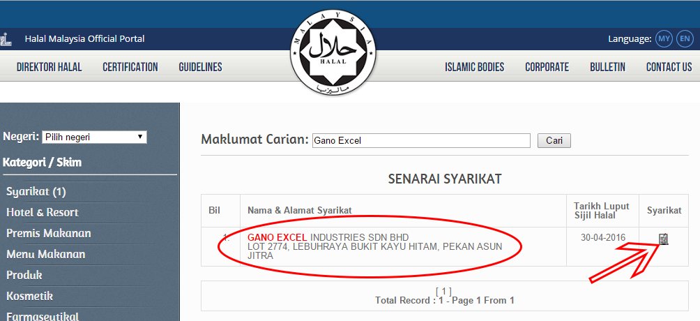 GANO EXCEL HELAL SERTİFİKASI